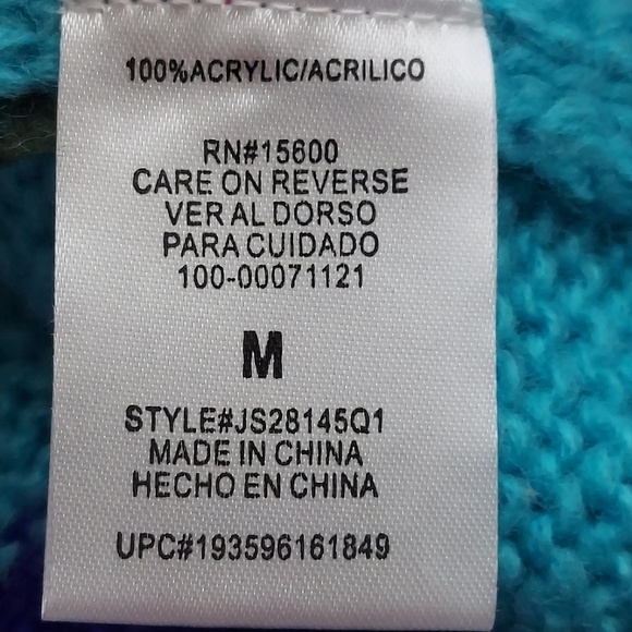 Jolt Stripe Multicolor Crop Sweater Y2K Women's Size M - Picture 4 of 5